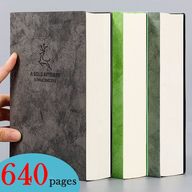 Tegcame Notizbuch A5 mit Hardcover aus Kunstleder, blau, 640 Seiten, liniertes Journal für Business und Schule - Bild 1