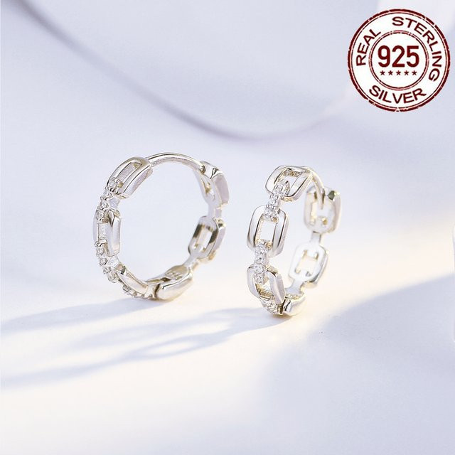 Cww zircons Creolen, 925 Silber, Zirkonia, Damen - Bild 1