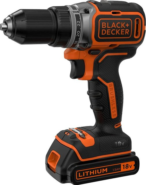 Black+Decker 18 V Akku-Bohrschrauber BL186KB in Schwarz inklusive 1,5 Ah Akkus und Koffer - Bild 1
