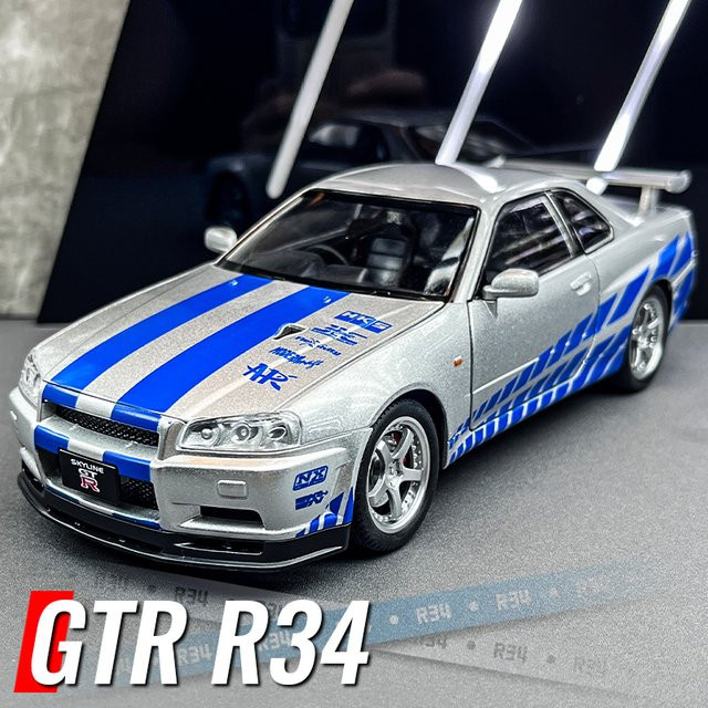 MAKEDA Silvia Skyline Ares GTR GT-R R34, Automodell, 1:24, mit Licht und Ton - Bild 1