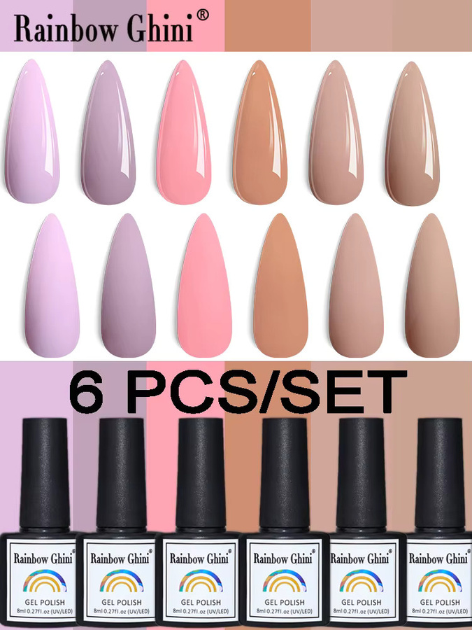 Rainbow Ghini Nagellack Set, Lila Farbserie, 6 Teile, 8 ml, Glänzend - Bild 3