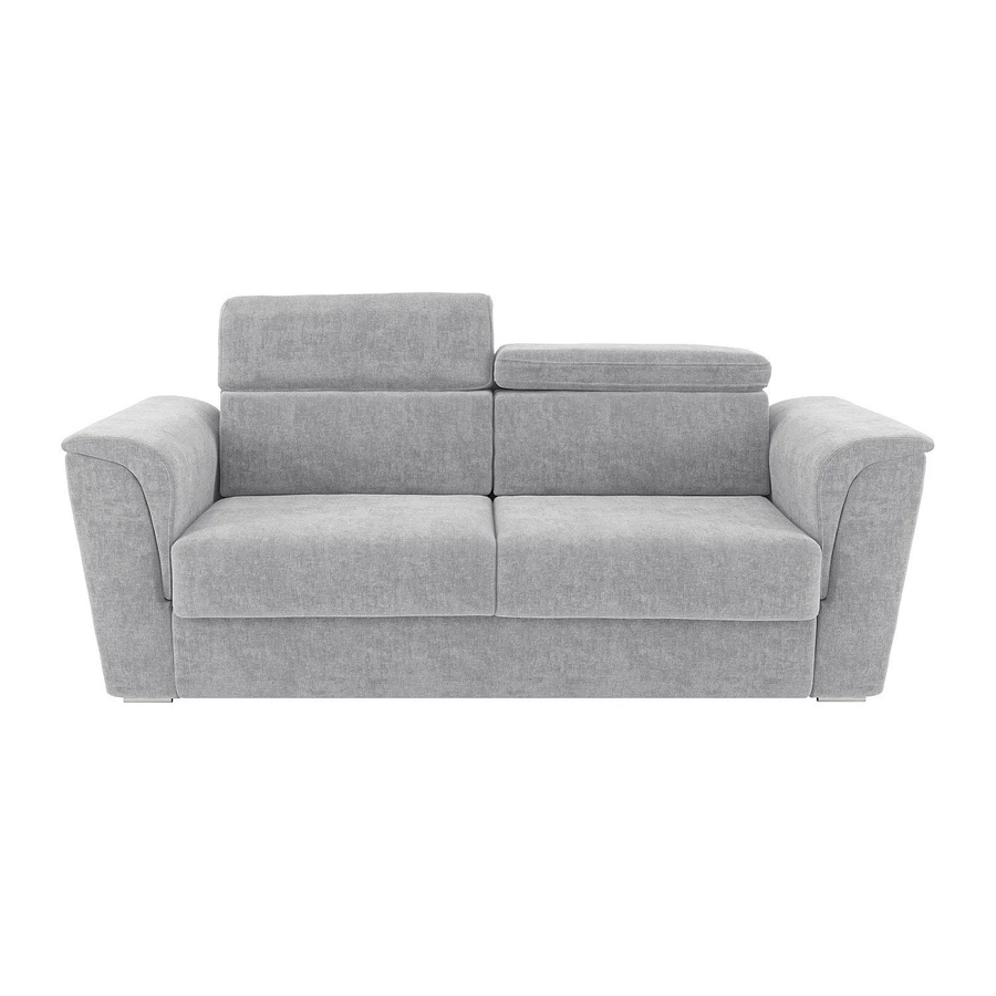 Vente-unique Schlafsofa Rizora Hellgrau mit verstellbarer Kopfstütze, Breite: 230 cm - Bild 2