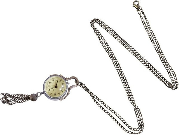 manyuoluo Taschenuhr, Quarz, Messing, Grau, Damen
