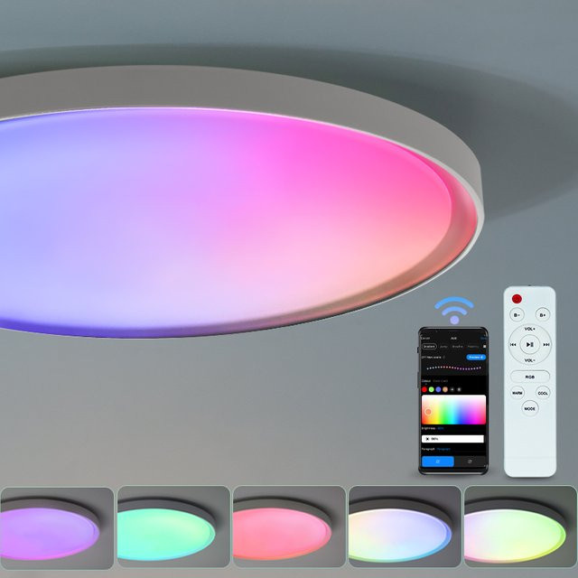 BENEWTON Tuya Smart Deckenleuchte Weiß Rund RGBCW LED Moderne Smart Home Beleuchtung für Wohnzimmer und Schlafzimmer Durchmesser: 45,72 cm - Bild 1