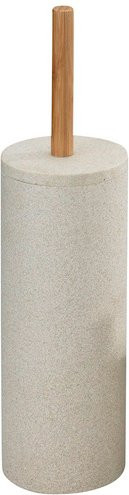 WENKO WC-Garnitur Vico aus Polyresin und Bambus in Beige mit Bürste und Abdeckung, Höhe: 40,0 cm, Breite: 10,0 cm, Tiefe: 1,0 cm - Bild 1