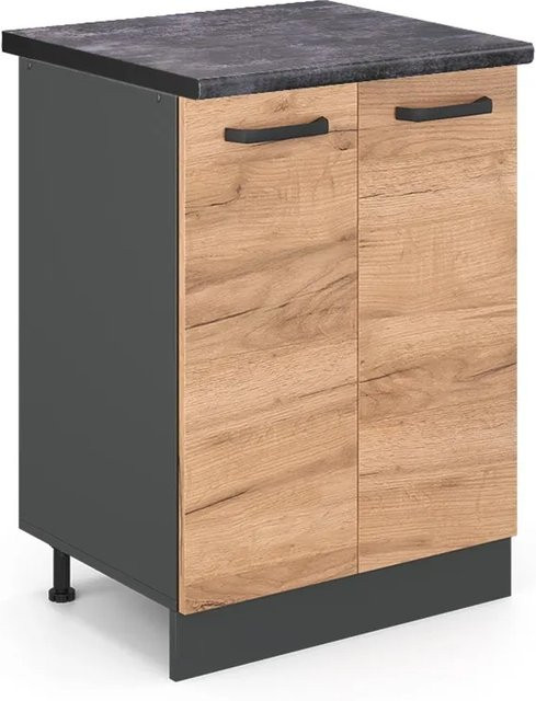Vicco Küchenunterschrank R-Line Goldkraft in Eiche und Anthrazit, B/T/H: 60 x 60 x 81,6 cm - Bild 1