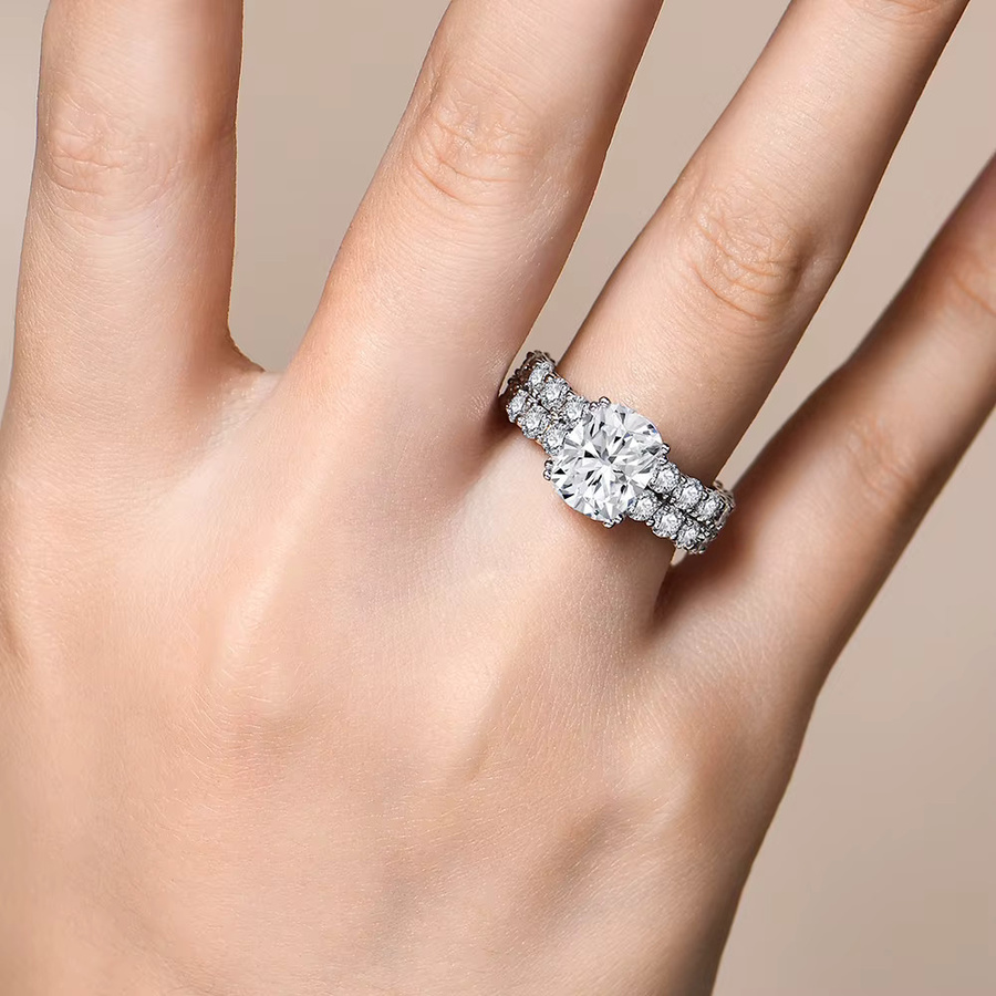 ATTAGEMS Ring, 925 Silber, Moissanite, Damen - Bild 3