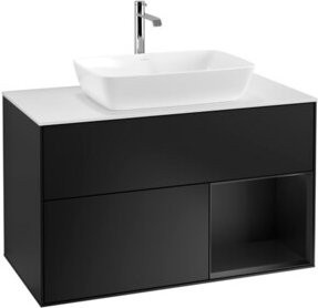 V&B Waschtischunterschrank Finion 100 in Weiß und Blau lackiert, B/T/H: 100 x 50,1 x 50,1 cm - Bild 1