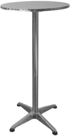 Chefgastro Stehtisch höhenverstellbar und klappbar, runder Bistrotisch mit Hussen, Farbe Silber und Schwarz, Höhe: 75-115 cm, Durchmesser: 60 cm