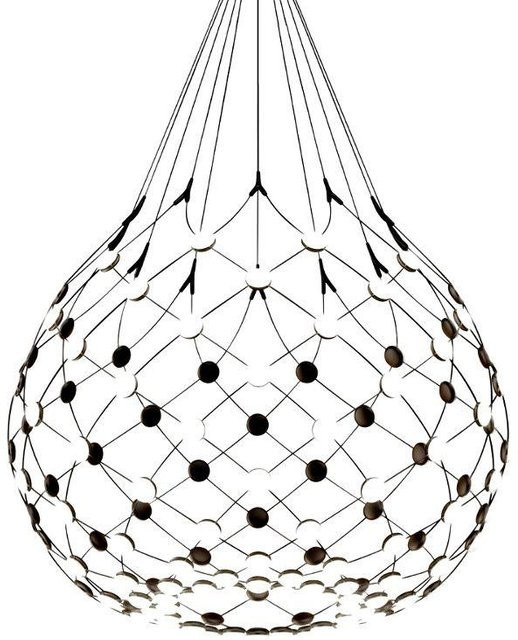 Luceplan Mesh Wireless D86KW LED-Pendelleuchte in Schwarz mit Fernbedienung, Durchmesser: 80 cm - Bild 1