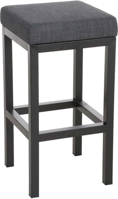 DELUKE Barhocker KIEL Barstuhl ohne Lehne in Dunkelgrau mit Metallgestell und Höhe: 80 cm - Bild 1