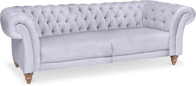 Megasofa SANSIBAR LUND in Grau mit Stoffbezug und Eichen-Elementen, B/T/H: 235 x 105 x 80 cm - Bild 1