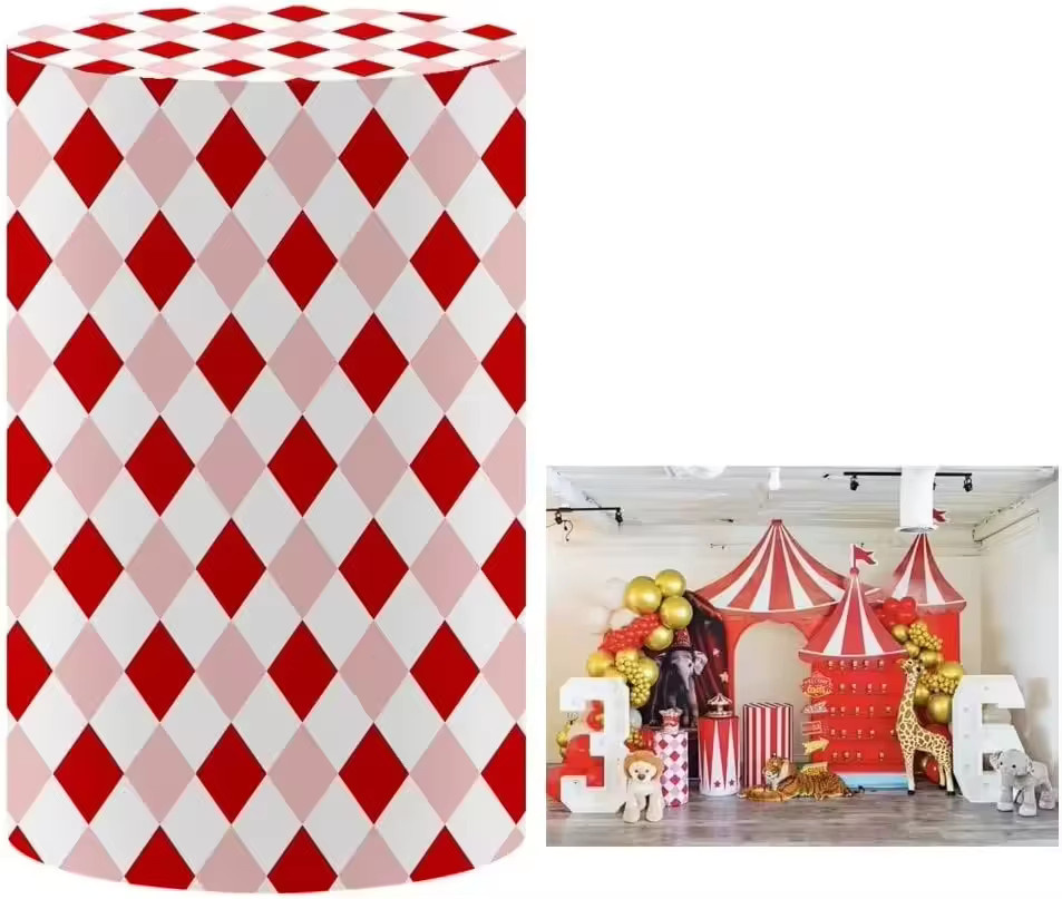 Yeele Zylinder-Abdeckung für Zirkus-Karneval-Partys und Kindergeburtstage als elastischer Podest-Bezug für Dessert-Ständer und Dekorationen - Bild 2