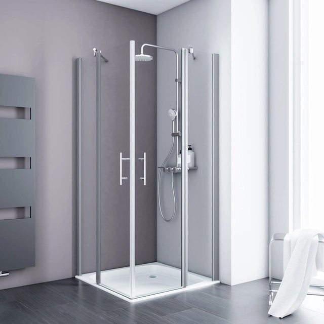 Schulte Eckdusche Alexa Style 2.0 Set mit Duschwanne, transparent/silver, B/T/H: 80 x 80 x 192 cm - Bild 1