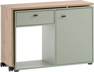 SCHILDMEYER Schreibtisch-Kombination Tiny Working in Pistaziengrün mit Eiche-Nachbildung, B/T/H: 104,6 x 39,0 x 75,3 cm - Bild 1