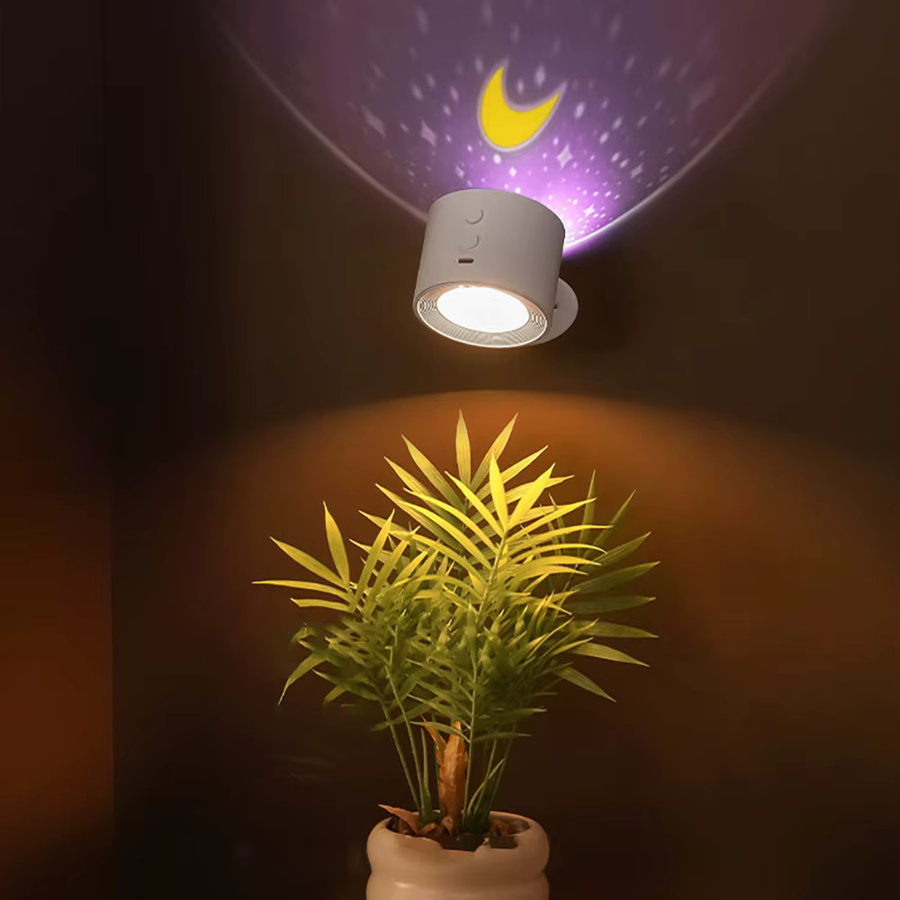 SHENZHITECH Projektions-Wandleuchte in Weiß mit 360 Grad magnetischer Kugel, freier Rotation und Fernbedienung sowie Tasten-Doppelsteuerung, 3 Farbtemperaturen - Bild 3