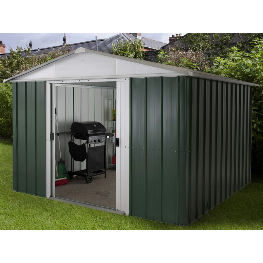 Yardmaster Gerätehaus Bayern 1010GEYZ aus Metall in Grün B x T: 285 x 285 cm - Bild 2