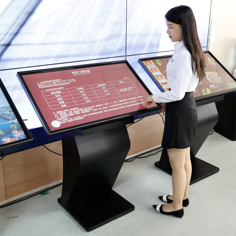 Benshi Fabrik Interaktiver 55 Zoll Multi-Touch-Tisch und Bodenstehender Digitaler Kiosk in Schwarz - Bild 4
