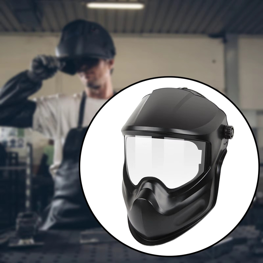 Schweißermaske mit verstellbarer Kappe als Schweißhelm für Lichtbogen- und Elektroschweißen in Schwarz - Bild 4