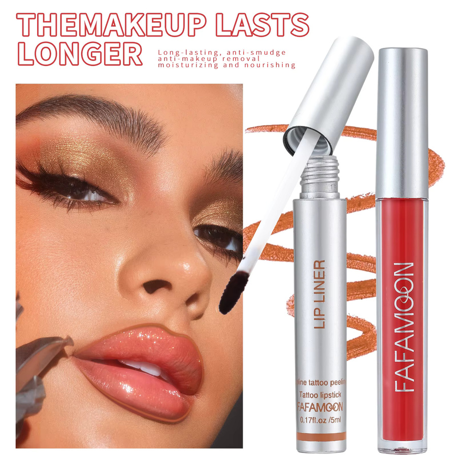 Abziehbarer Lipliner & Lipgloss-Set, glänzend, Unisex - Bild 3