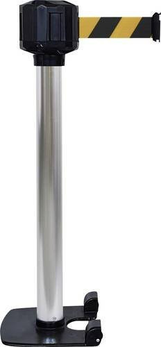 VISO RXLO1050SRNJ LO3 Gurtabsperrpfosten selbstständig stehend in Silber mit 10m Gurtlänge, Durchmesser: 8 cm, Höhe: 99 cm - Bild 1
