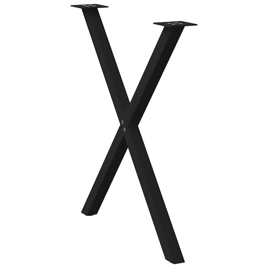 vidaXL Esstischbeine X-Form aus Stahl in Schwarz, 2 Stück, Höhe: 80 cm, Breite: 80 cm, Tiefe: 72-73 cm - Bild 2