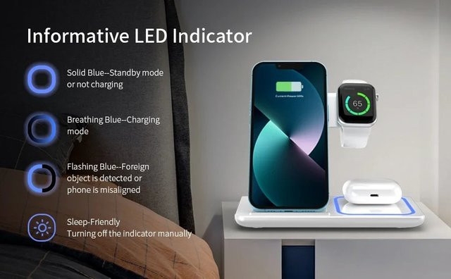 3-in-1 kabellose Reise-Ladestation für iPhone 16 bis 12 Pro Max, iWatch S10 bis SE Ultra und AirPods 4/3 Pro, faltbare Schnell-Ladestation - Bild 1