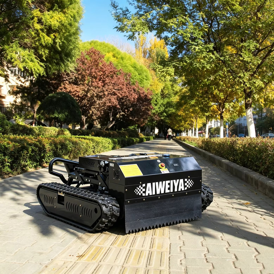 TONGZHONG CE 900mm Allterrain-Rasenmäher mit Raupenantrieb, 4-Takt-Motor, Selbstfahrend, Zero-Turn, RC-Roboter mit GPS in Schwarz - Bild 2