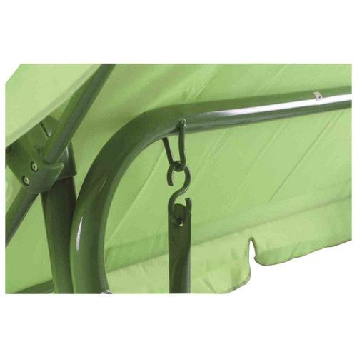 Siena Garden Kinder-Hollywoodschaukel Froggy in Grün mit Frosch-Motiv und Sonnendach aus Stahl und Polyester, B/T/H: 75 x 115 x 118 cm - Bild 2