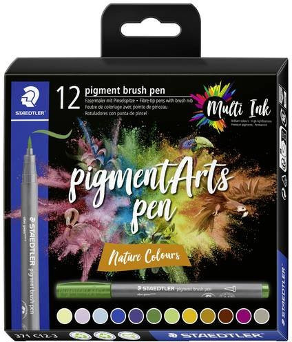 Staedtler Pigment Brush Pen Nature Colours Set, 12er-Pack, Multicolor - Bild 1