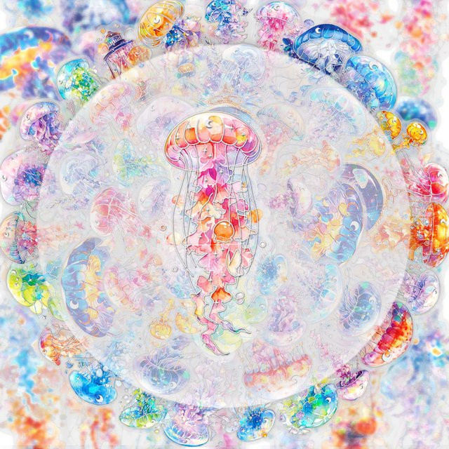 30 Ocean World Quallen-Aufkleber in Multicolour für Wasserflaschen, Laptops und Skateboards - Bild 1