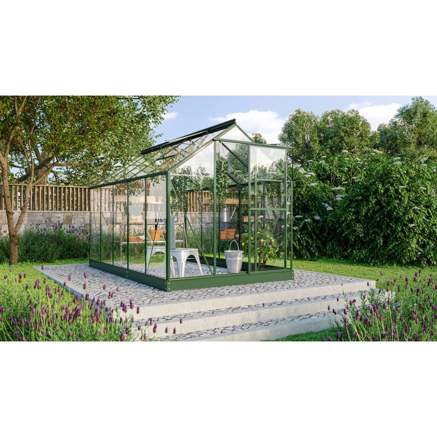 Vitavia Gewächshaus Triton 6200 in Smaragdgrün mit Stahlfundament und 3 mm ESG-Glas, 6,2 m² - Bild 4