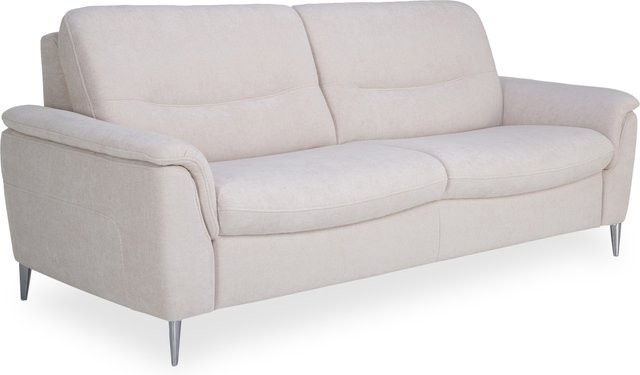 3-Sitzer Sofa MONDO PAGERO Modern in Beige und Braun mit Stoffbezug und Armlehnen - Bild 1