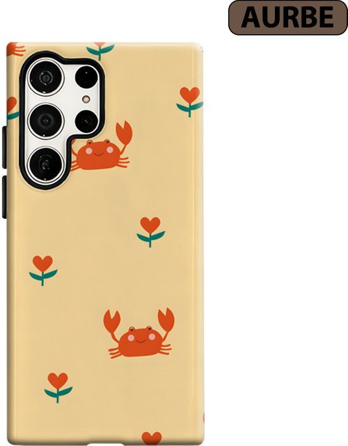 Stoßfeste Handyhülle mit Krabben-Muster für Samsung Galaxy S26 S25 S24 S23 Ultra Plus in Beige - Bild 1