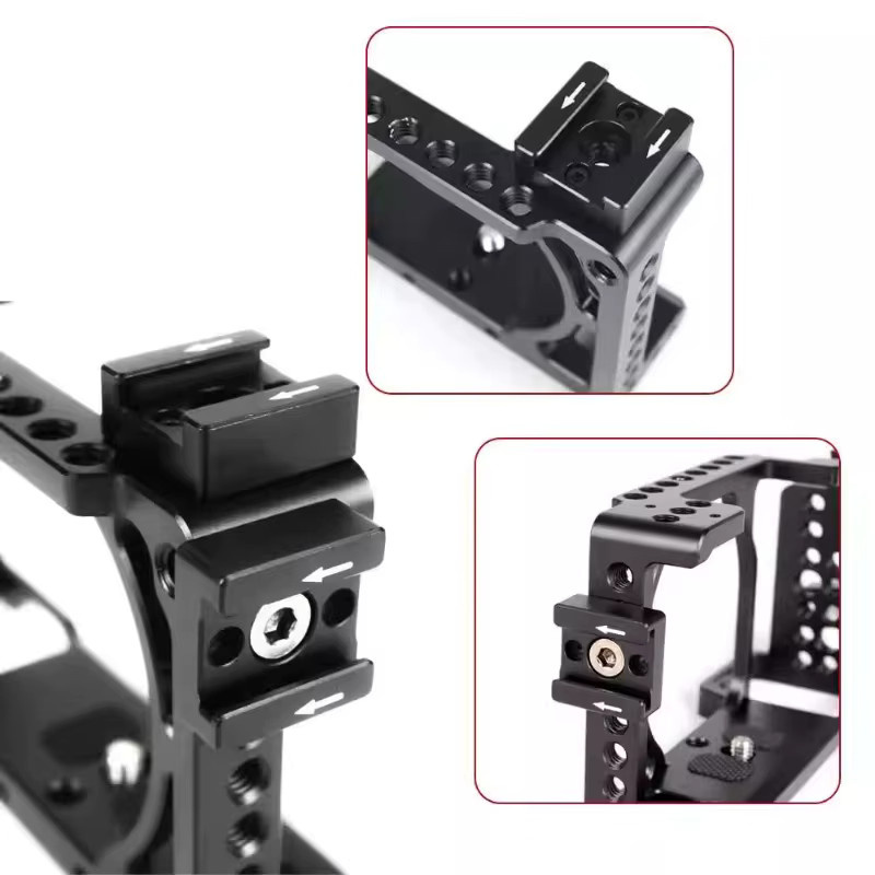 RG 1/4-Zoll-Gewinde-Adapter für DSLR-Kamerakäfige, Blitzgeräte, LED-Leuchten, Mikrofone und Monitorhalterungen in Schwarz - Bild 2