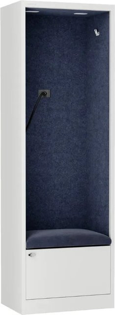 JAN NOWAK Akustikkabine SALLY Telefonkabine mit Schalldämmung Weiß-Blau, H x B x T: 185 x 60 x 40 cm - Bild 1