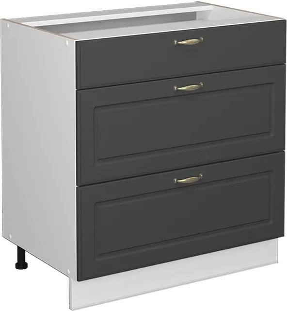 Vicco Badschrank Fame-Line in Anthrazit-Gold/Weiß mit 3 Schubladen und Soft-Close-Türen, B/H: 80 x 82 cm - Bild 1