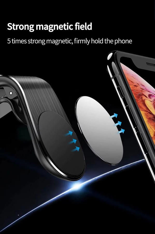 WSSHE Magnetischer Autotelefonhalter in Schwarz für Smartphones und GPS - Bild 2