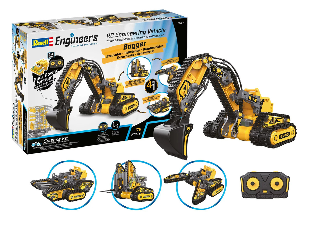 Revell Engineers 21304 Engineering Vehicle 4in1, Elektro RC Funktionsmodell Bausatz, ab 10 Jahre - Bild 2