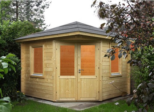 WOLFF FINNHAUS Gartenhaus Maria aus Holz in Beige, B/H/T: 352 x 289 x 300 cm - Bild 1