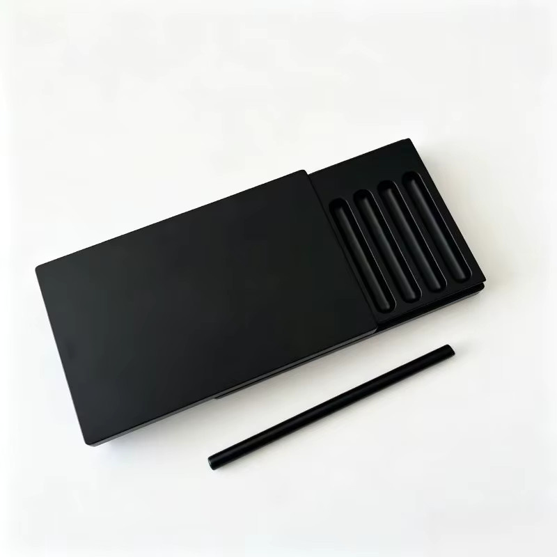 KeYi Schnupftabak-Behälter mit 8 Fächern aus Kunststoff und Aluminiumdeckel, Grün, Taschenformat - Bild 3