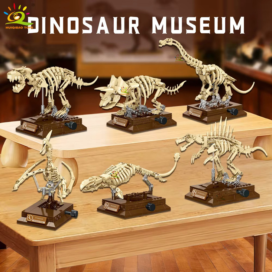 HUIQIBAO Jurassic-Serie Dinosaurier-Skelett-Fossil-Modell-Bausteine - Bild 3