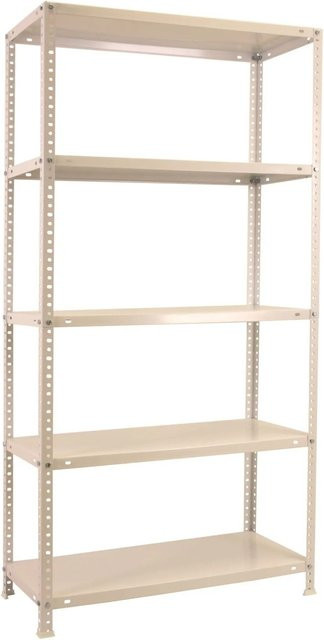 PROREGAL Schraubregal Panda aus Metall in Weiß, H x B x T: 180 x 80 x 50 cm, mit verstellbaren Fachböden - Bild 1