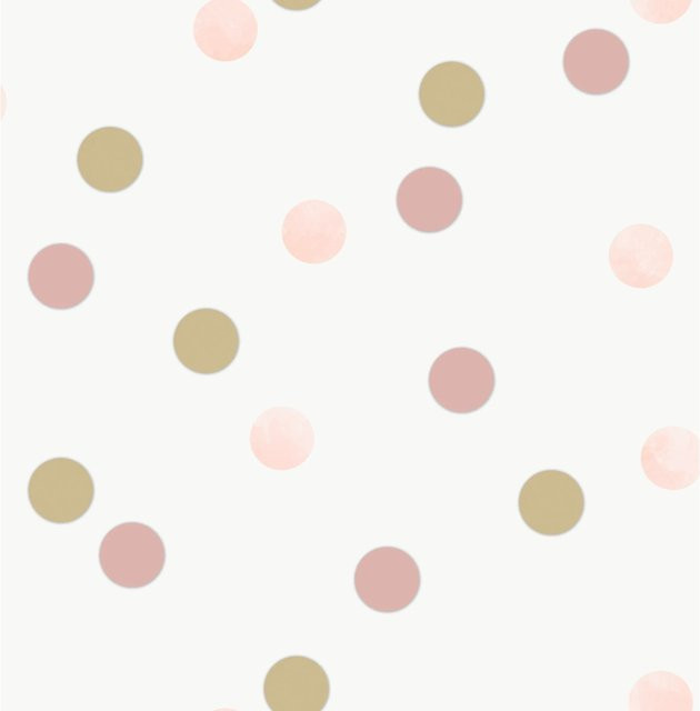 Vliestapete A.S. Création Superfresco Easy Punkte in Rosa-Gold und Weiß - Bild 1