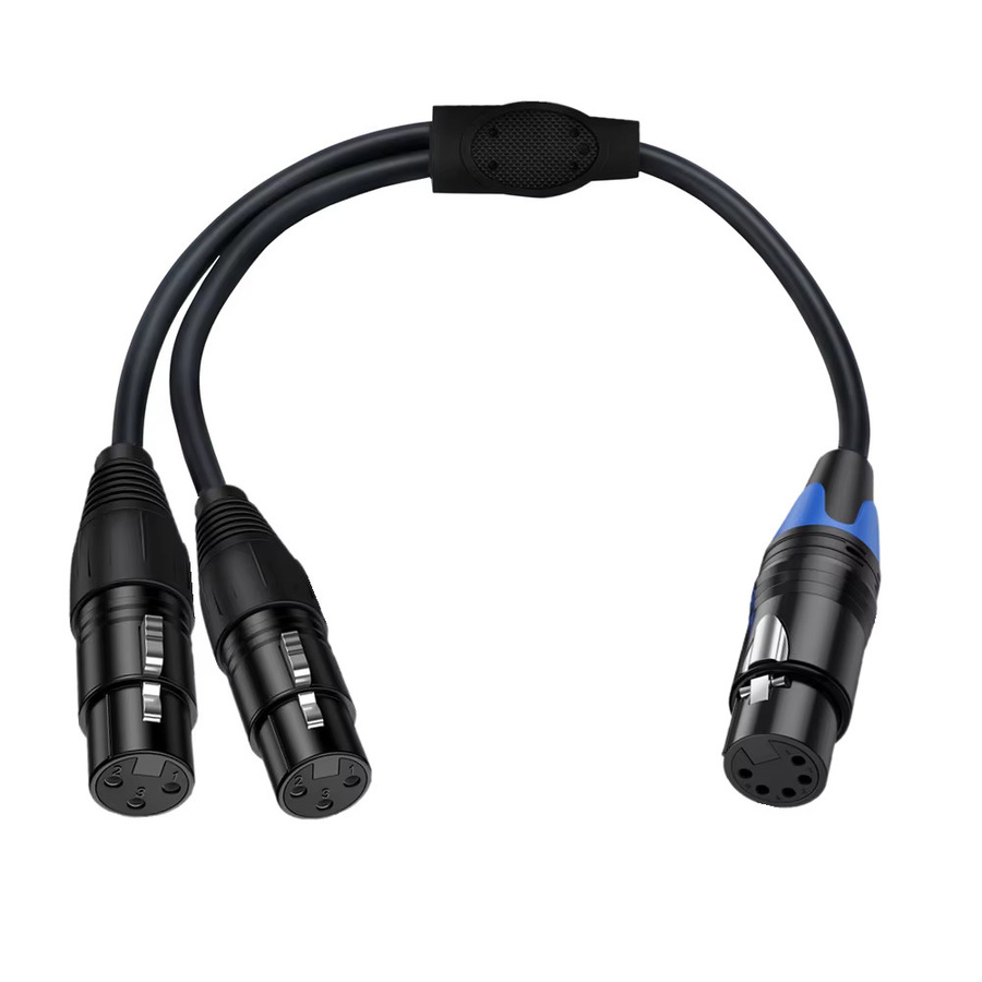 BSN XLR 5-Pin auf Dual 3-Pin Audio-Splitterkabel, symmetrisches Signalverteilungskabel in Schwarz für professionelle Audioanwendungen - Bild 2