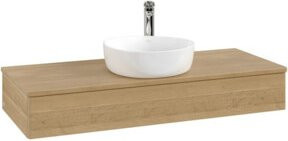 V&B Waschtischunterschrank Antao ohne Frontstruktur in Eiche Honig Braun, B/T/H: 120 x 50 x 19 cm - Bild 1