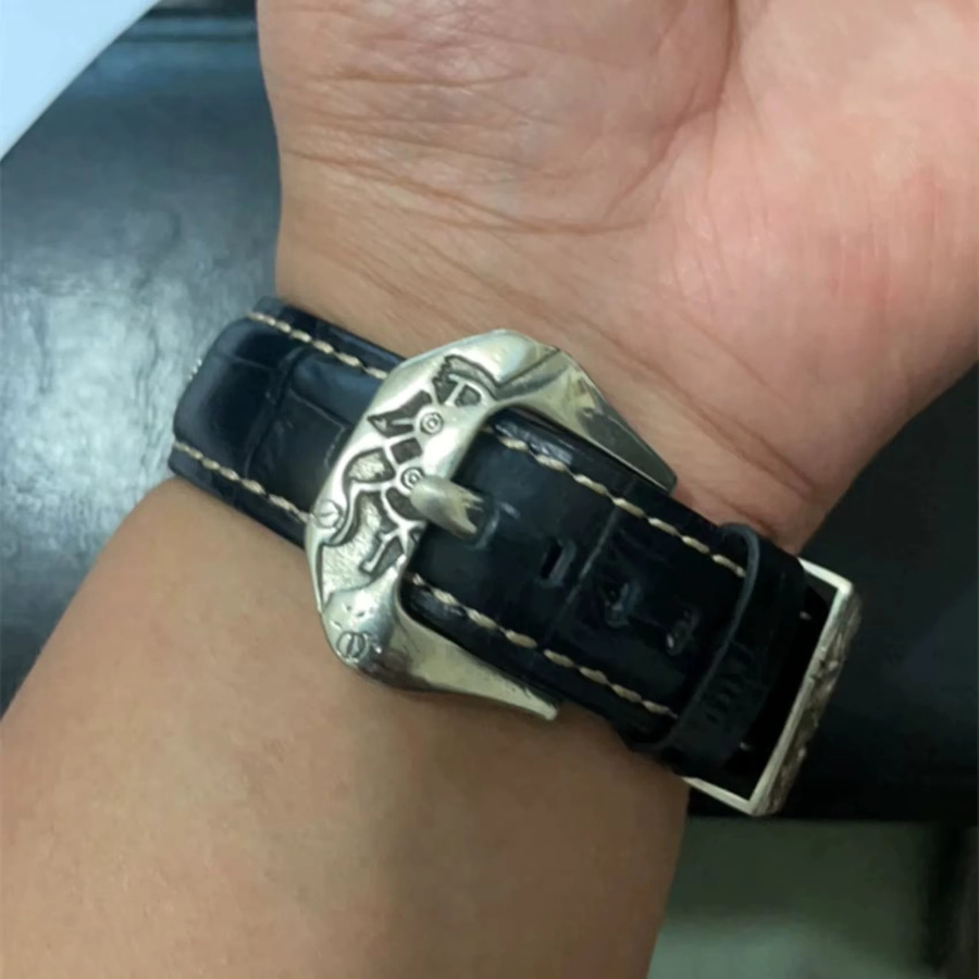 Uhrenarmband-Schnallen Leder, Edelstahl, silberfarben, 20/22/24 mm, Unisex - Bild 2