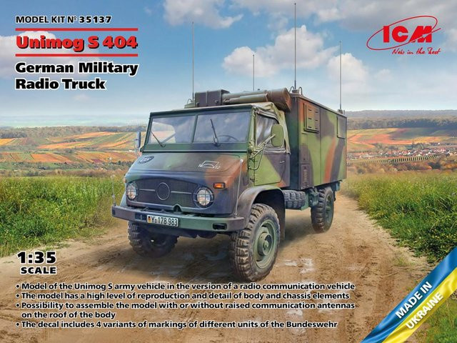 ICM Unimog S 404 German Military Radio Truck, Fahrzeug, 1:35, Grün - Bild 1