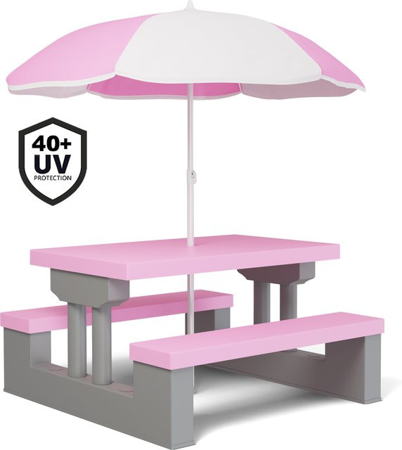 Kindersitzgruppe in Pink mit Sonnenschirm - Bild 1