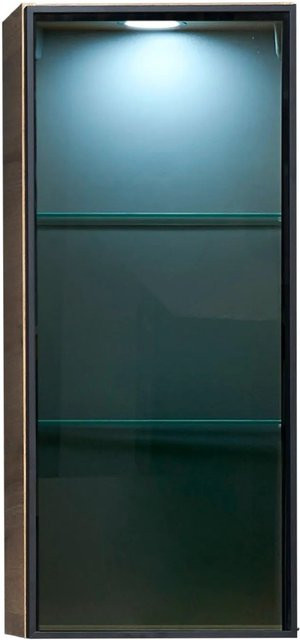 Pelipal Vitrinen-Wandschrank Quantum 05 Riviera Eiche mit Glastüren und LED-Beleuchtung, Breite: 30 cm, Höhe: 170 cm - Bild 1